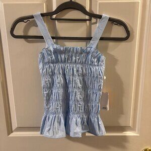 Simply Southern Women's Light Blue Shirred Sleeveless Top ~ NWT ~ Small